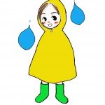 ポンチョを着た女の子