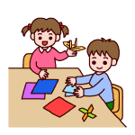 折り紙する子供